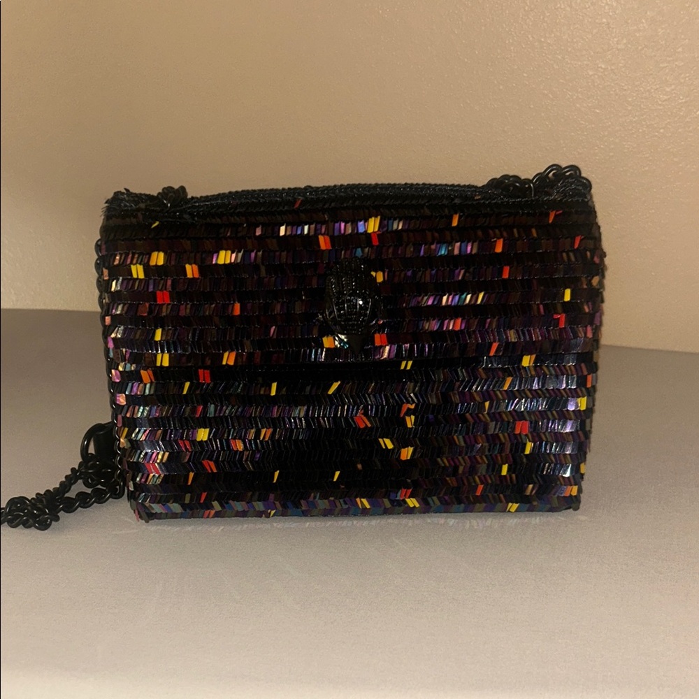 Kurt Geiger Black Multicolor Woven Crossbody